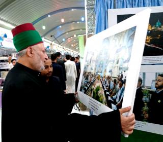 Holy shrine stand in Karbala martyrdom exhibition